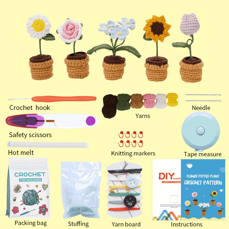 potted plant crochet kit