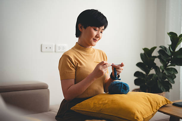 Crocheting at home