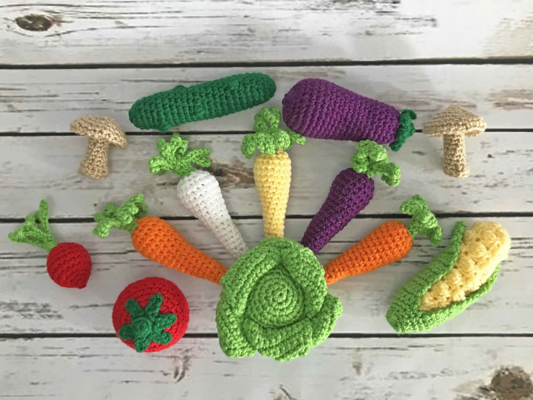 A wide variety of vegetable crochet kits